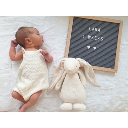 Поющий зайчик MOONIE с ночником Cream