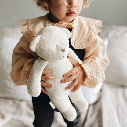 Музыкальный медвежонок Moonie с ночником Cream