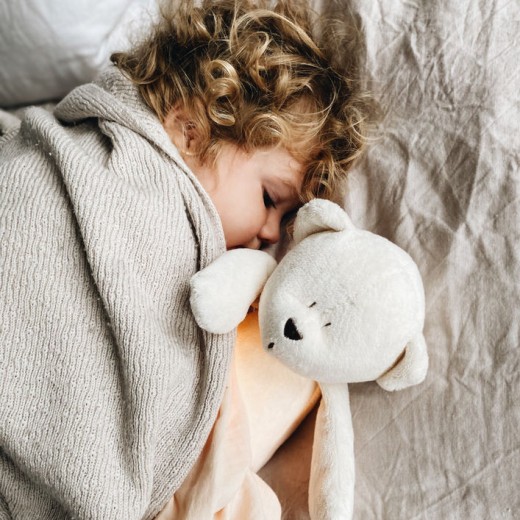 Музыкальный медвежонок Moonie с ночником Cream