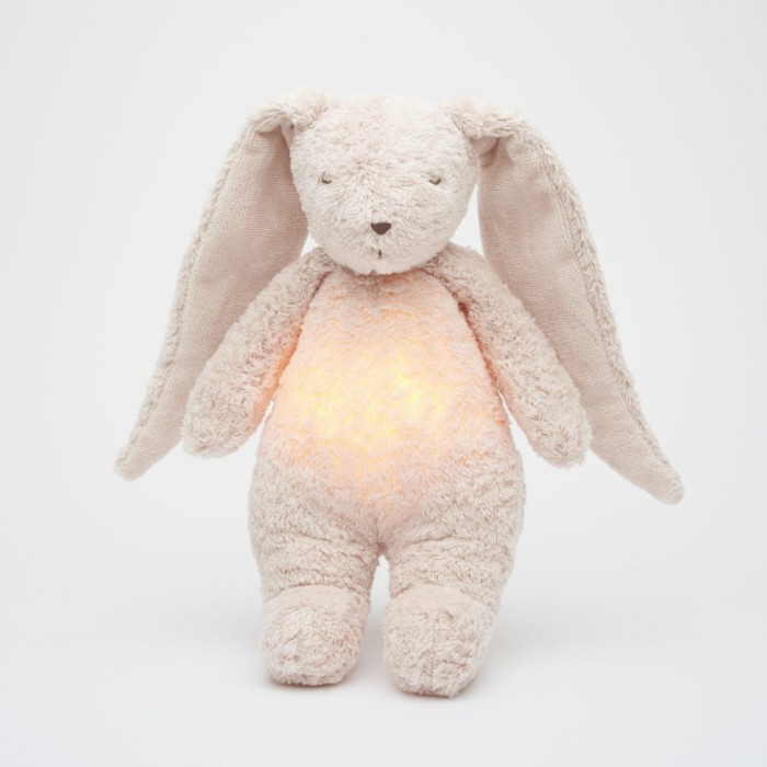 Музичний органічний зайчик Moonie з нічником Rose