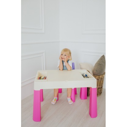 Дитячий багатофункціональний столик і стільчик Poppet "Colour Pink 5 в 1"
