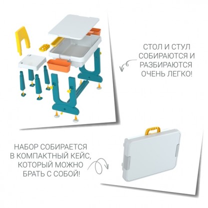 Багатофункціональний столик зі стільчиком Poppet "Трансформер 6 в 1" 