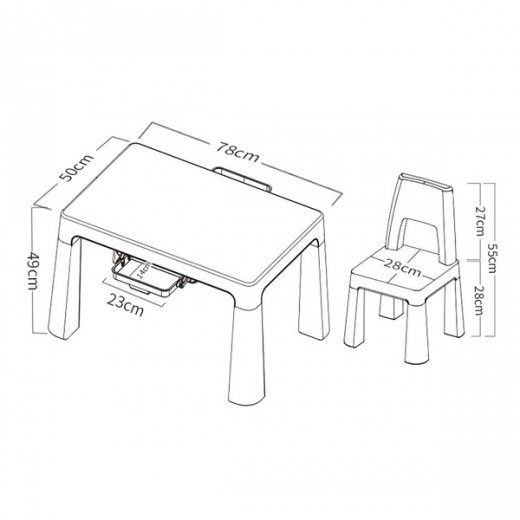 Багатофункціональний комплект столик і два стільчики Poppet Моно Блу