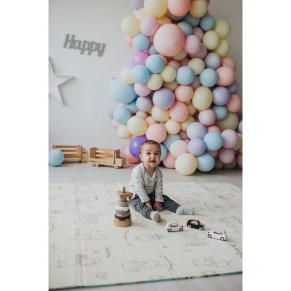  Двусторонний складной коврик "Приключения мишек и Танец панд"