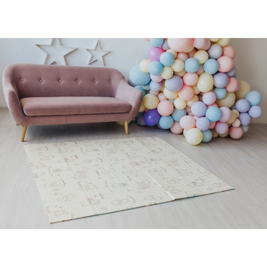 Двосторонній складний килимок "Пригоди ведмедиків та Танець панд"