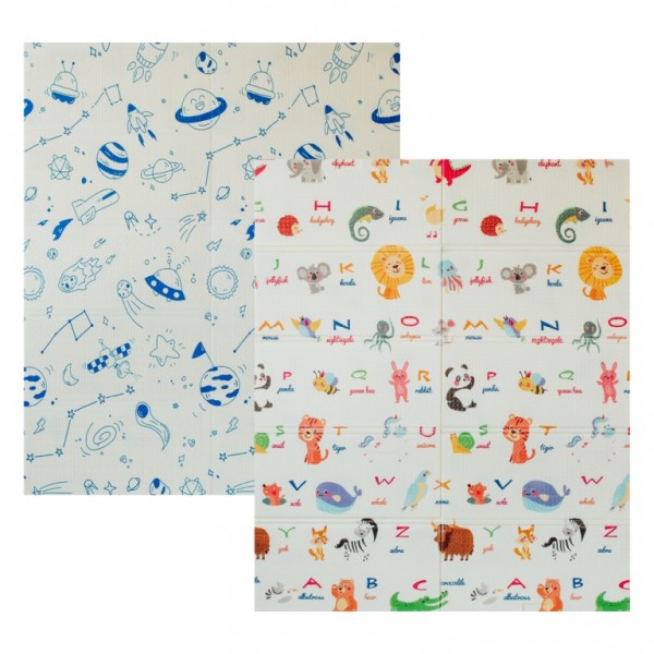 Двусторонний складной коврик Poppet Мир животных и Графический космос