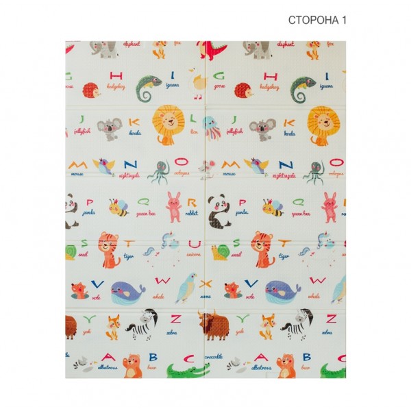 Двусторонний складной коврик Poppet Мир животных и Графический космос