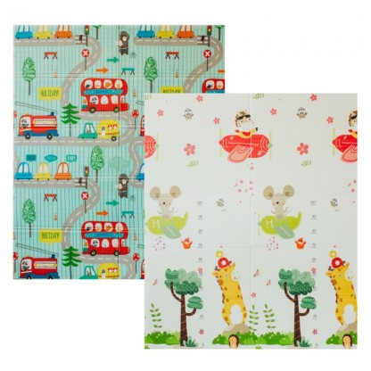  Двосторонній складаний килимок "Транспорт та Зоольотчики"