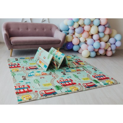  Двосторонній складаний килимок "Транспорт та Зоольотчики"