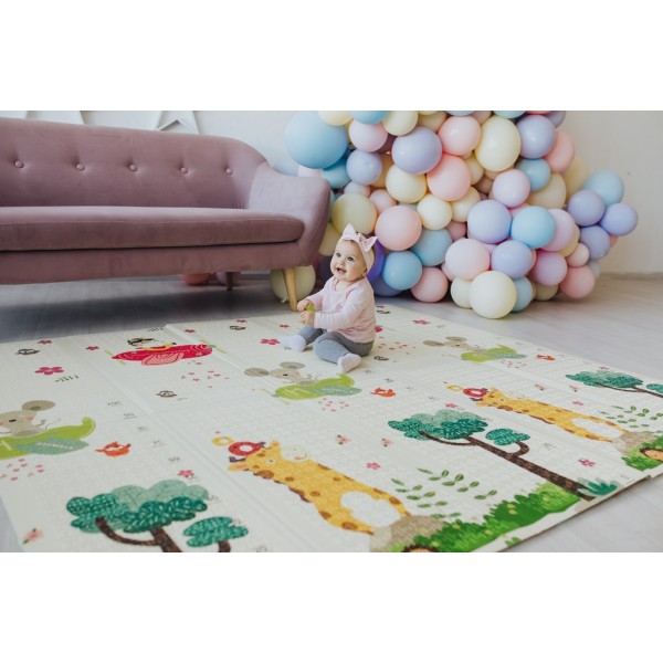  Двусторонний складной коврик "Транспорт и Зоолетчики"