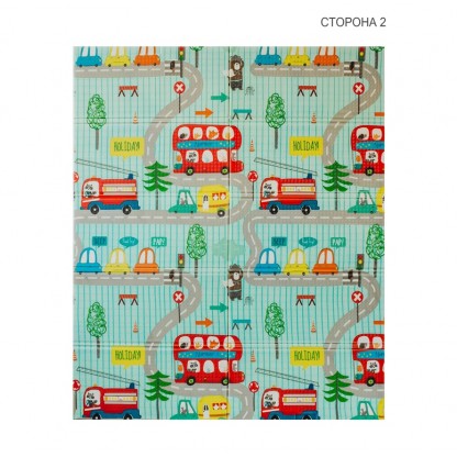  Двосторонній складаний килимок "Транспорт та Зоольотчики"