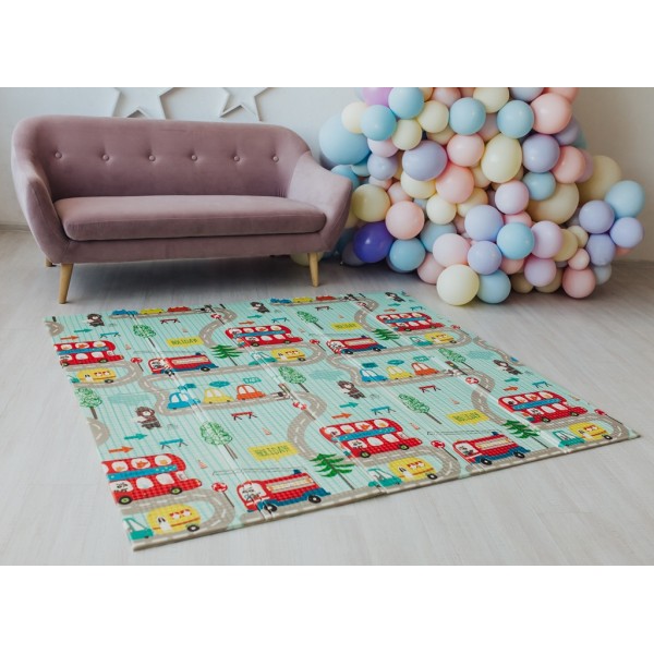  Двусторонний складной коврик "Транспорт и Зоолетчики"