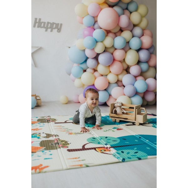 Двусторонний складной коврик Веселая жирафа и Загадочный лес