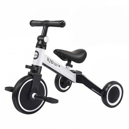 Дитячий триколісний біговел-трансформер Poppet  3 в 1, чорно-білий