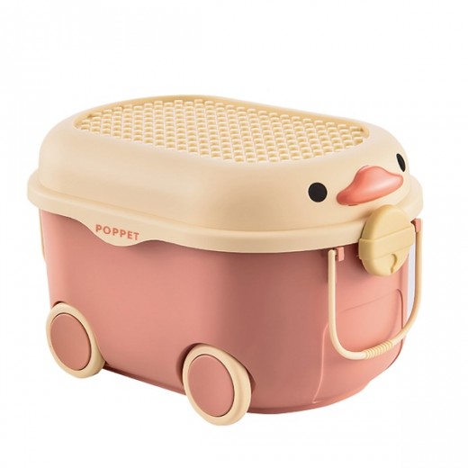 Ящик для зберігання іграшок "Каченя Оранж", на колесах, великий