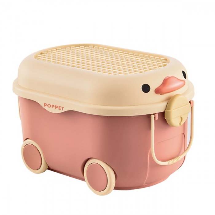 Ящик для зберігання іграшок "Каченя Оранж", на колесах, великий