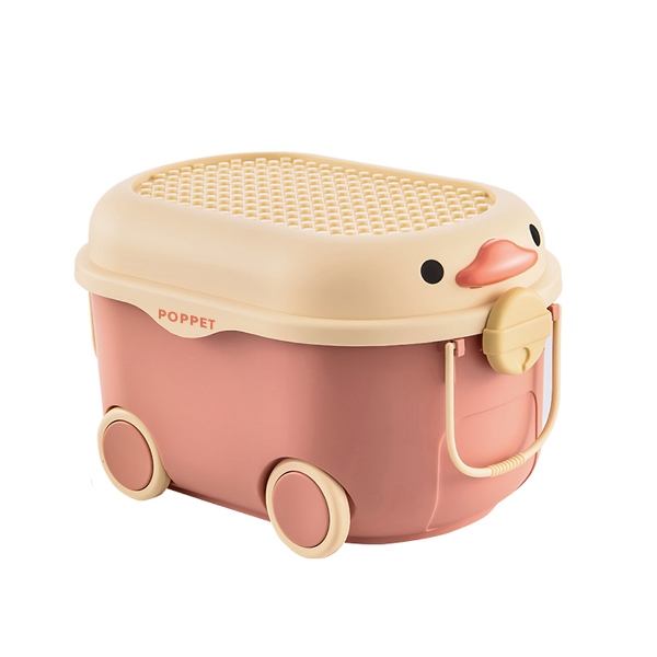 Ящик для хранения игрушек "Утенок Оранж", на колесах, средний