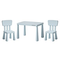 Дитячий функціональний столик Poppet Mammut Total Baby Blue з двома стільчиками