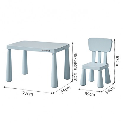 Дитячий функціональний столик Poppet Mammut Total Baby Blue з двома стільчиками