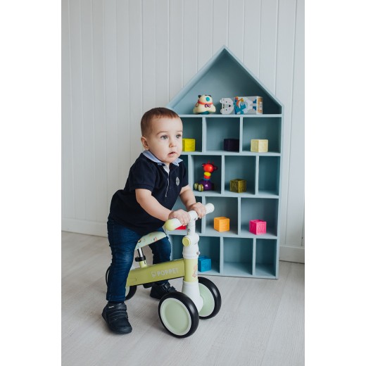 Дитячий триколісний біговел Poppet "Динозавр Спайкі Скейтс", світло-оливковий