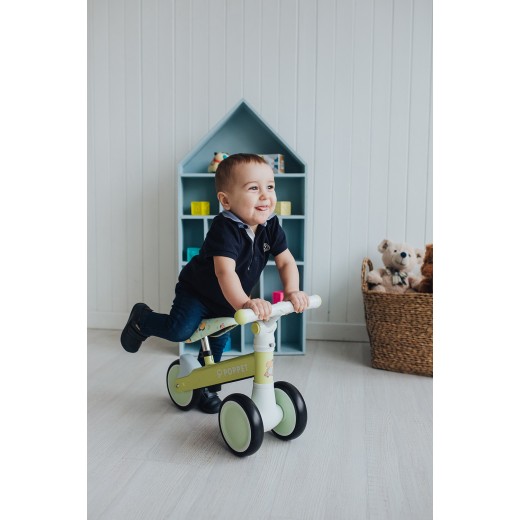 Дитячий триколісний біговел Poppet "Динозавр Спайкі Скейтс", світло-оливковий