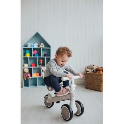 Дитячий триколісний біговел Poppet "Медведик Лакі Дрім", матово-бежевий
