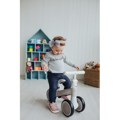 Дитячий триколісний біговел Poppet "Медведик Лакі Дрім", матово-бежевий