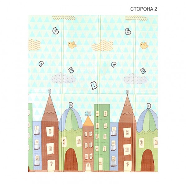  Двусторонний развивающий термоковрик POPPET "Спящие малыши и Волшебный город"