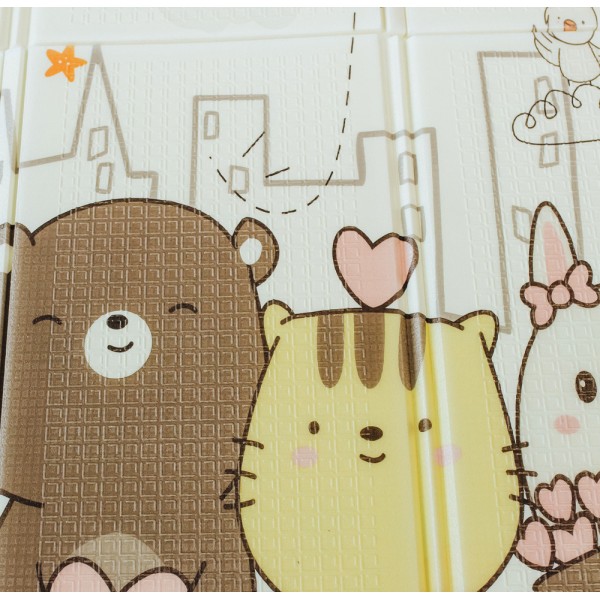  Двусторонний развивающий термоковрик POPPET "Спящие малыши и Волшебный город"