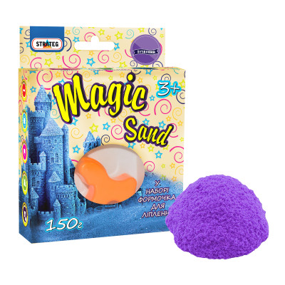 Кінетичний пісок Strateg Magic Sand бузковий з формочкою 150 г (39304)