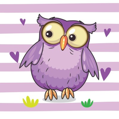 Картина за номерами Strateg ПРЕМІУМ Фіолетова сова з лаком та з рівнем розміром 30х30 см (ES208)