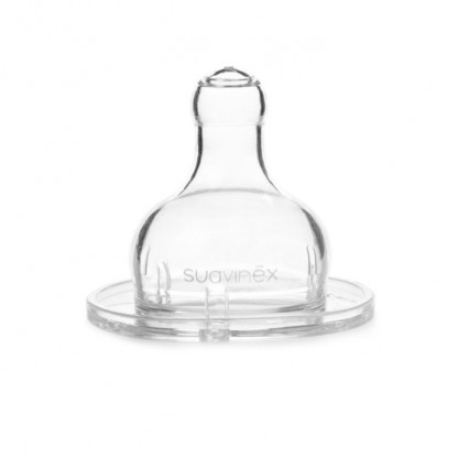 Набор силиконовых сосок Suavinex для густой пищи, с 4 месяцев (2 шт)