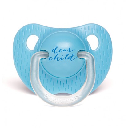 Пустушка анатомічна Suavinex «Сенс життя», 6–18 міс, блакитна