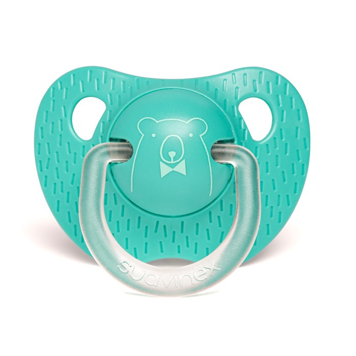 Пустушка силіконова анатомічна Suavinex «Сенс життя», 18+, зелений ведмедик