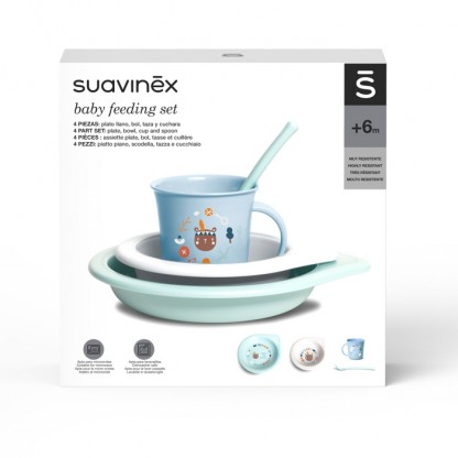 Набор посуды для кормления Suavinex Лесные истории, голубой