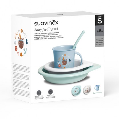 Набор посуды для кормления Suavinex Лесные истории, голубой