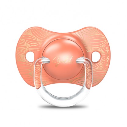 Пустушка фізіологічна Suavinex Gold Edition, 18+, помаранчева