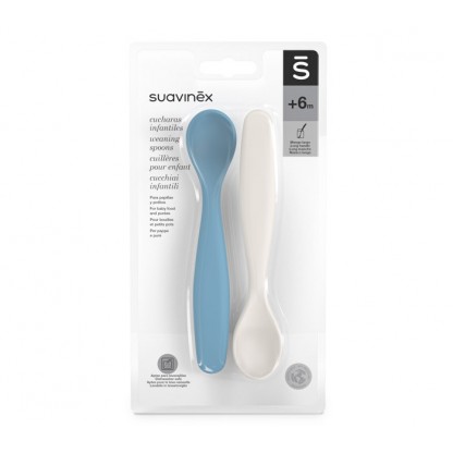 Набір ложок Suavinex Go Natural, 2 шт., сіро-блакитний