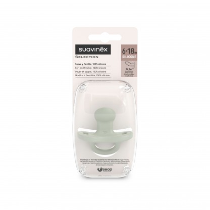 Пустушка силіконова анатомічна Suavinex Colour Essence, 6–18 міс, зелена