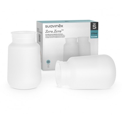 Набір змінних силіконових мішечків для пляшечки Suavinex ZERO.ZERO, 270 мл, 2 шт.