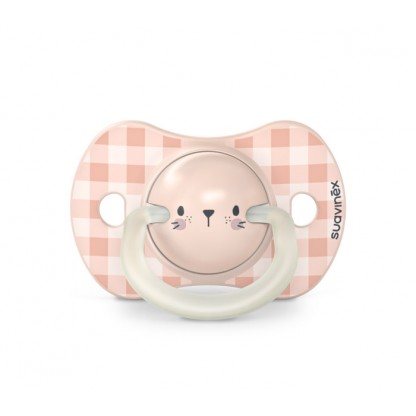 Набор физиологических ночных пустышек Suavinex, 0–6 месяцев, кролик (2 шт)