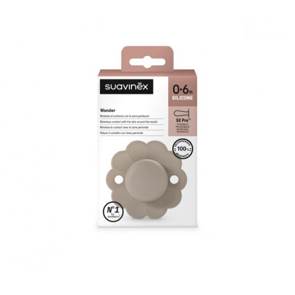 Пустышка физиологическая Suavinex Wonder, 0–6 месяцев, светло-коричневая