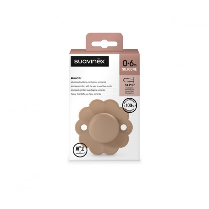 Пустушка фізіологічна Suavinex Wonder, 0–6 місяців, бежева