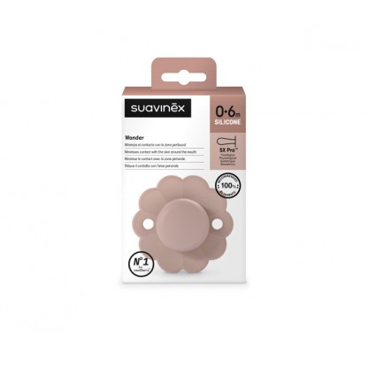 Пустышка физиологическая Suavinex Wonder, 0–6 месяцев, светло-розовая