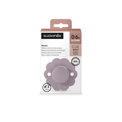 Пустышка физиологическая Suavinex Wonder, 0–6 месяцев, светло-фиолетовая