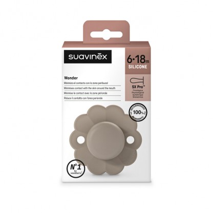 Пустушка фізіологічна Suavinex Wonder, 6–18 місяців, світло-коричнева