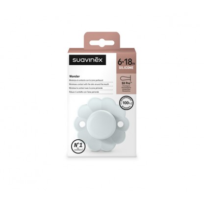 Пустушка фізіологічна Suavinex Wonder, 6–18 місяців, світло-блакитна