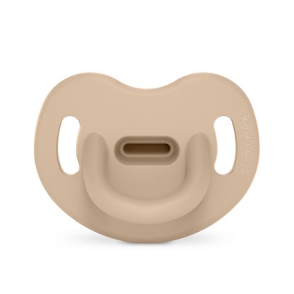 Пустушка силіконова анатомічна Suavinex Colour Essence, 0–6 міс, бежева
