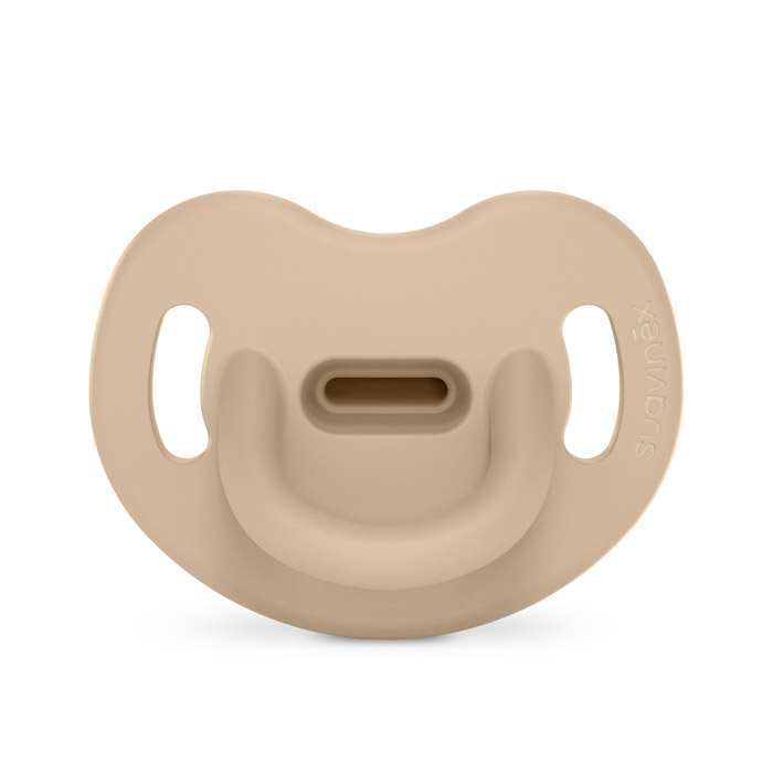 Пустушка силіконова анатомічна Suavinex Colour Essence, 0–6 міс, бежева
