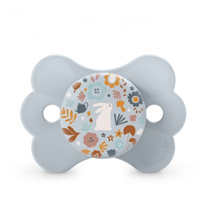 Пустышка-бабочка физиологическая Suavinex Wonderland, 0–6 мес., голубая с рисунком